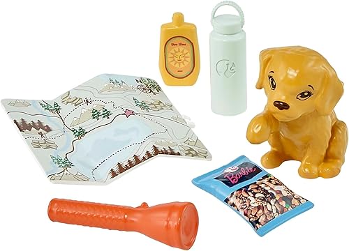 Miniatura 3 de Barbie Muñeca de cuidado personal, muñeca de senderismo morena posable con cachorro y accesorios, incluyendo mochila transportadora de mascotas y