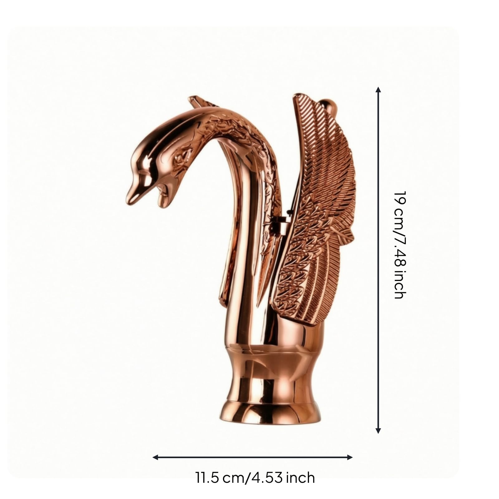 predolo Grifo con Forma Cisne Morno Grifo Lavamanos Llave para Baño, Oro Rosa, Modelo Bajo