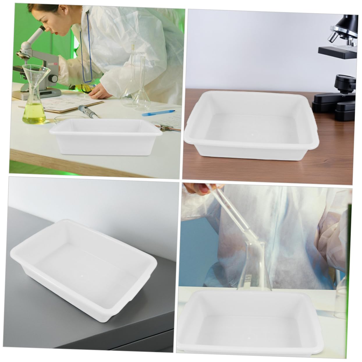 2 Stück Laborschalen Kunststoff 13.78X9.84 Zoll Lecksicher Chemisches Experimententablett Für Labororganisation Und Effiziente Lagerung