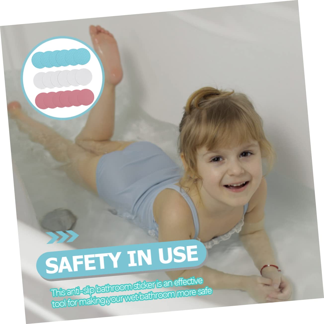 54piezas Pegatinas Antideslizantes para Bañera y Ducha De Calcomanías De Seguridad Diseño Redondo y Impermeables y Fáciles De Instalar para Baños y Escaleras