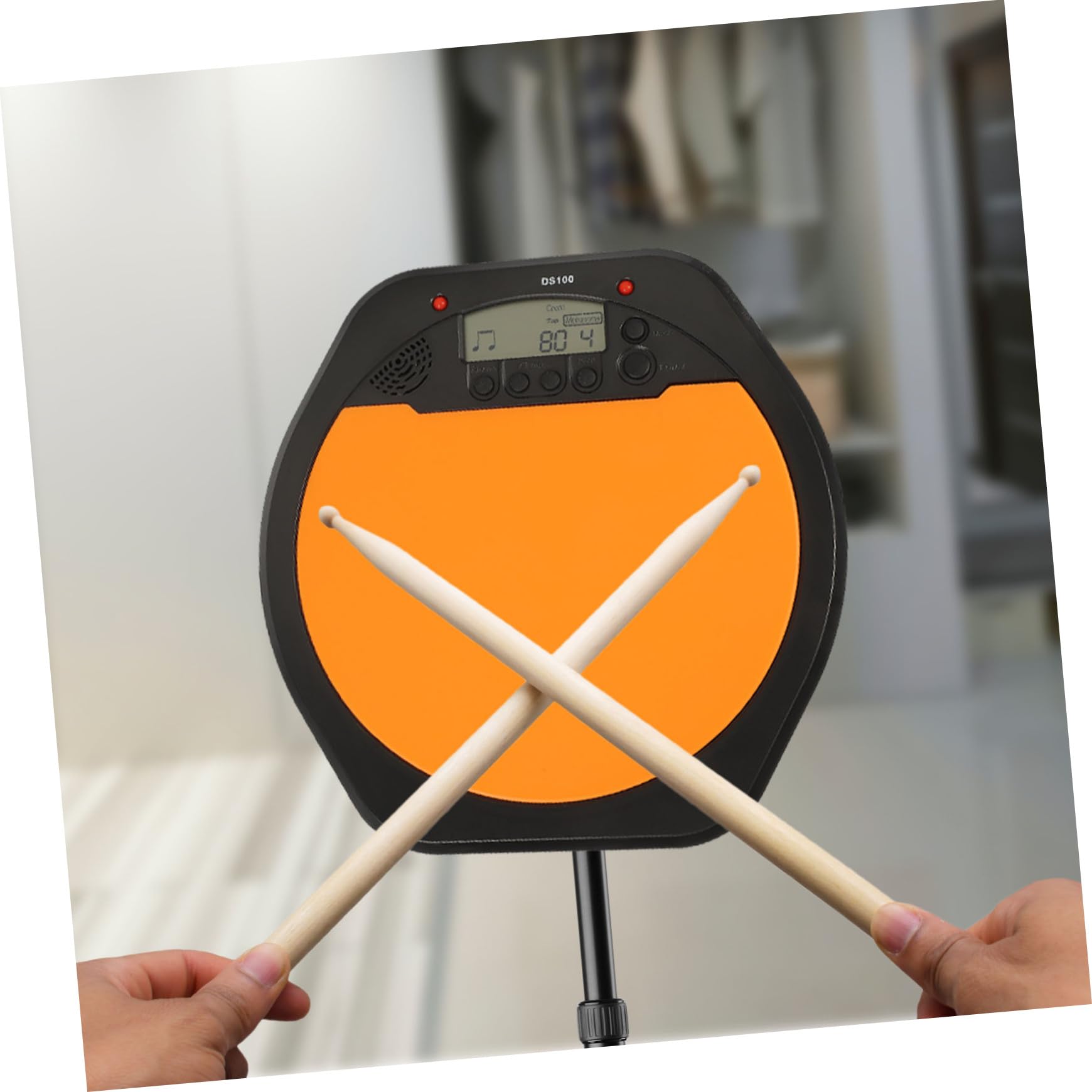 CLISPEED Pad de Batería Digital para Principiantes Pantalla Lcd, Metrónomo Incorporado y Superficie de Alta Elasticidad para Práctica Musical y Entrenamiento de Bateristas Electrónicos