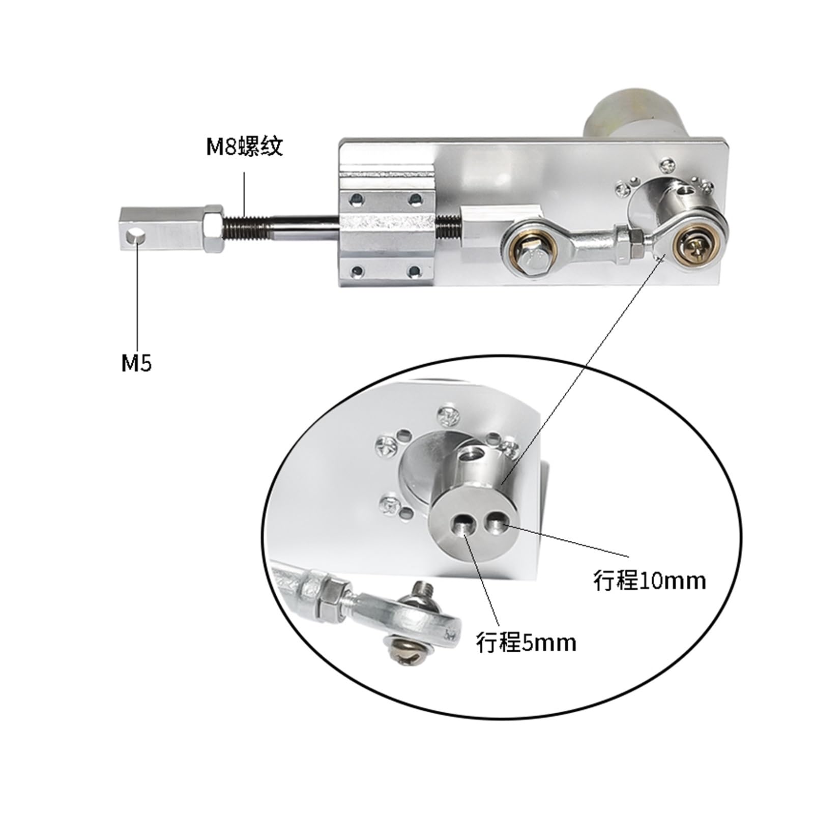 Piccolo attuatore lineare a ciclo alternativo di design fai-da-te con motoriduttore CC 12V 24 Volt corsa 5/10mm regolabile 5~1000 giri/min,Impiego pesante(10rpm,12V)