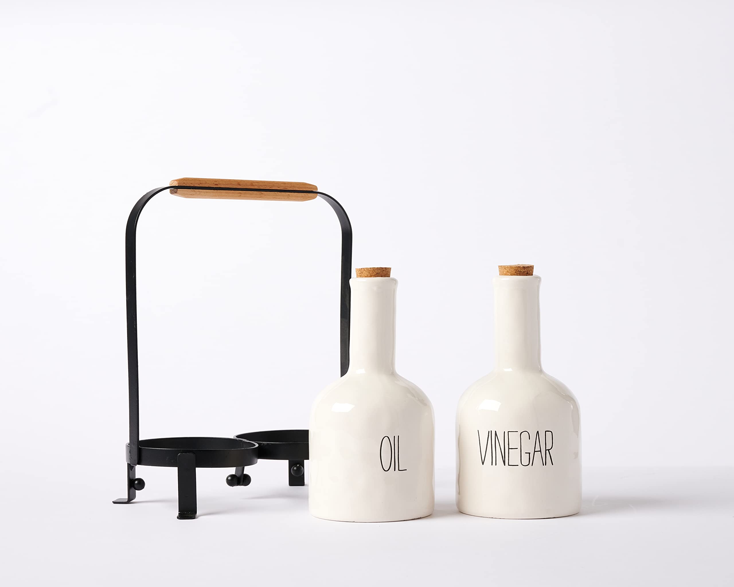 Mud Pie 40470002, White, Oil And Vinegar Holder Set, assembled 10