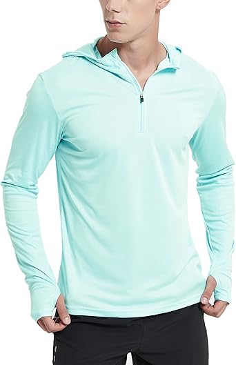 thin long sleeve shirt with hood