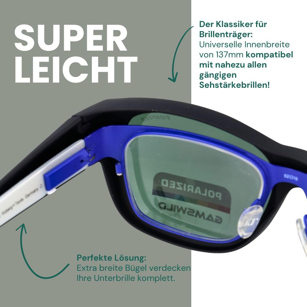 Gamswild WS6024 Überbrille - Sonnenbrille - Sportbrille - bruchsichere Polycarbonatgläser mit 100% UV400 Schutz – 26g