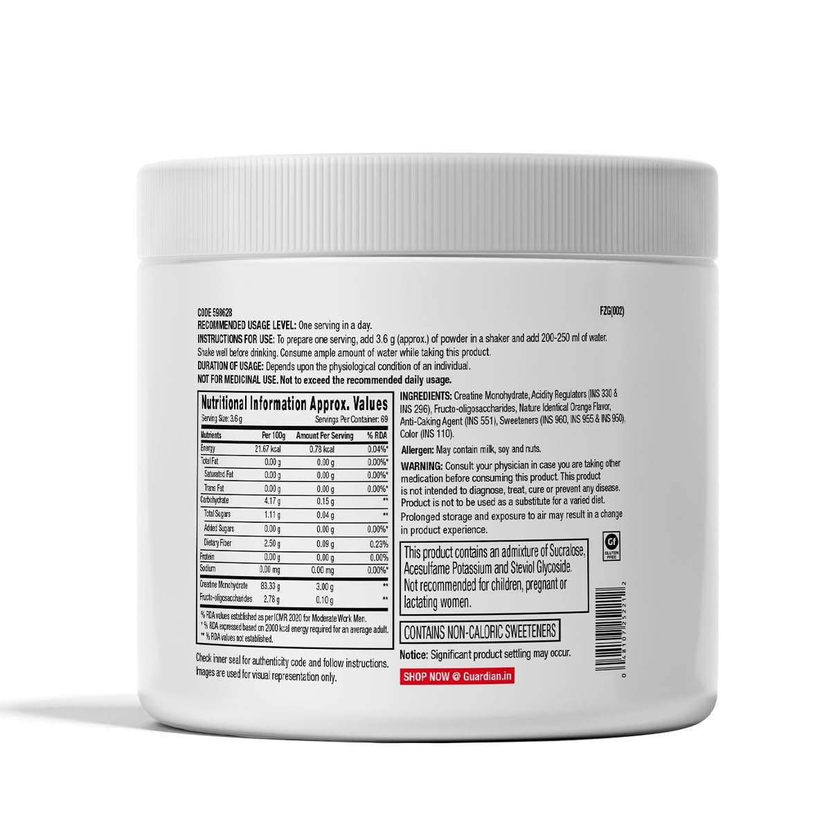 GNC Pro Performance Pure Micronized Creatine Monohydrate with Free Shilajit|250 gm & 10 gm Shilajit|Instantized|Fuels Muscles|Increase Muscle Mass|Rapid Absorption|Orange,powder,2 count,69 Servings — Amazon image 8