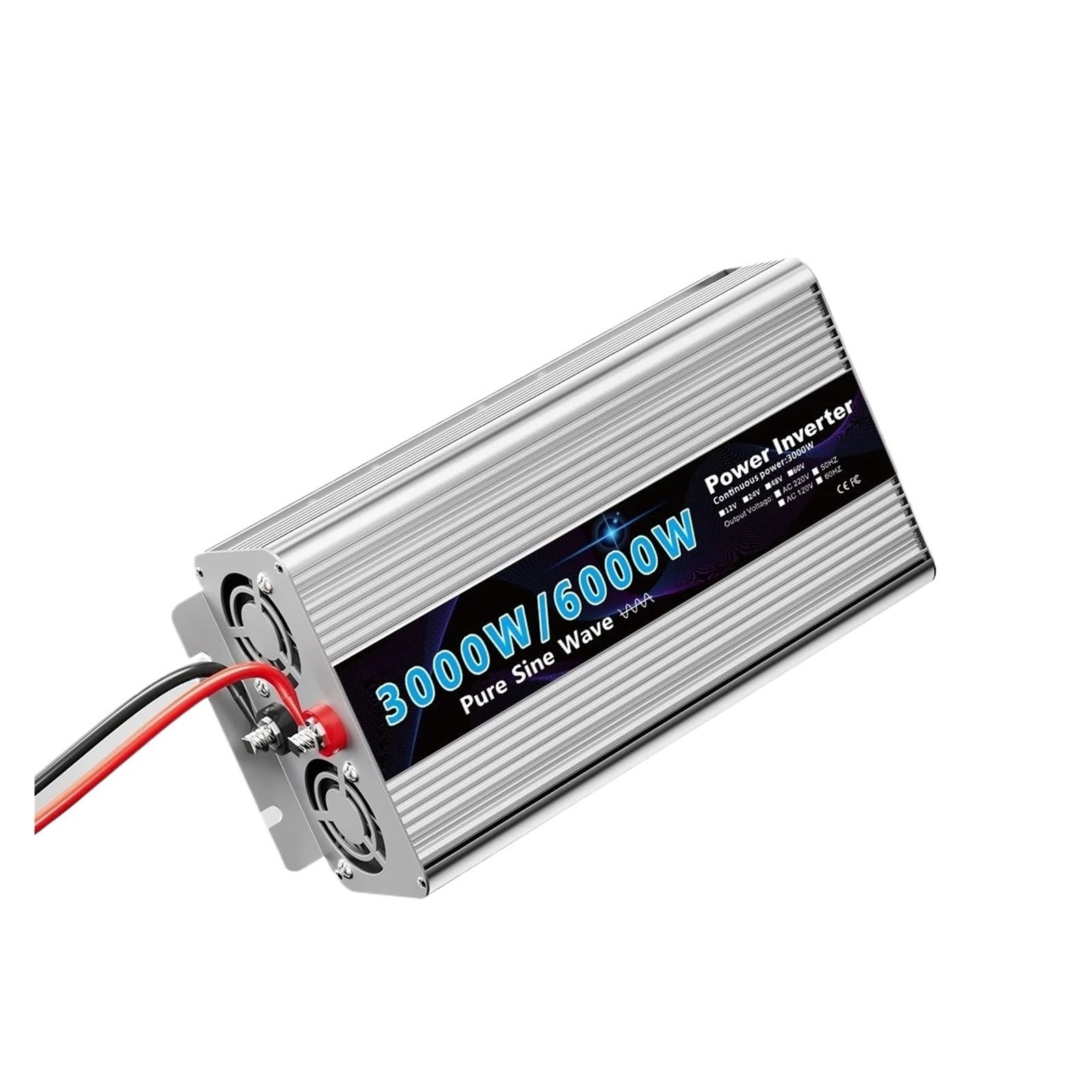 Inversor Corriente Onda Sinusoidal Pura 12 V CC A 220 V CA con Pantalla LCD Control Remoto Vehículos Autocaravanas Enchufe Europeo(12V,3000W)