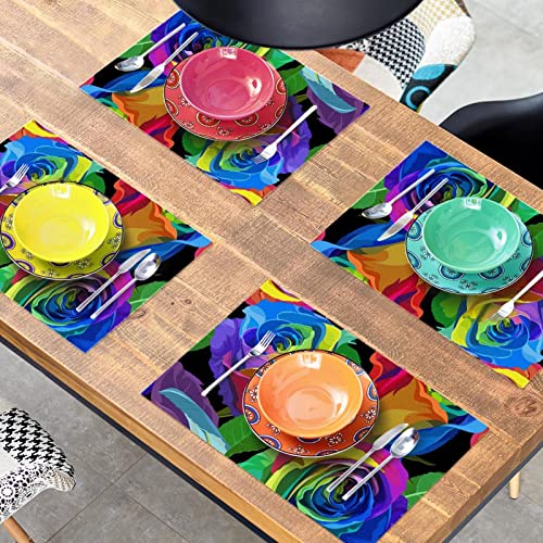 Set de table arc-en-ciel rose lavable antidérapant grand format - 8