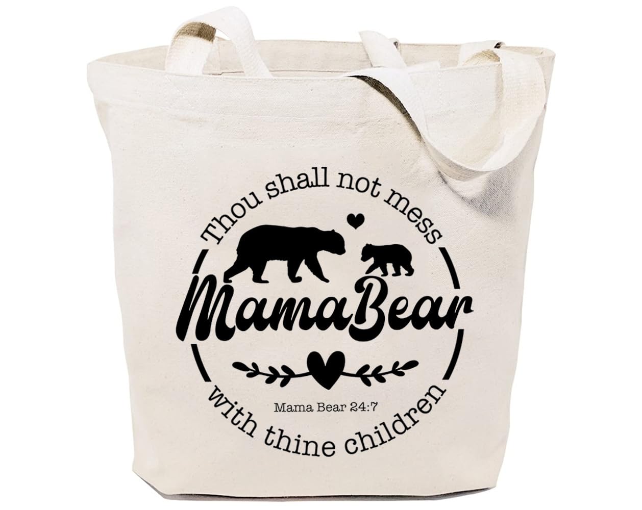 GXVUIS Mama Bear Canvas Tote Bag for Women Aesthetic Mom Life Reusable Grocery Shoulder Shopping Bags Mothers Day Gift