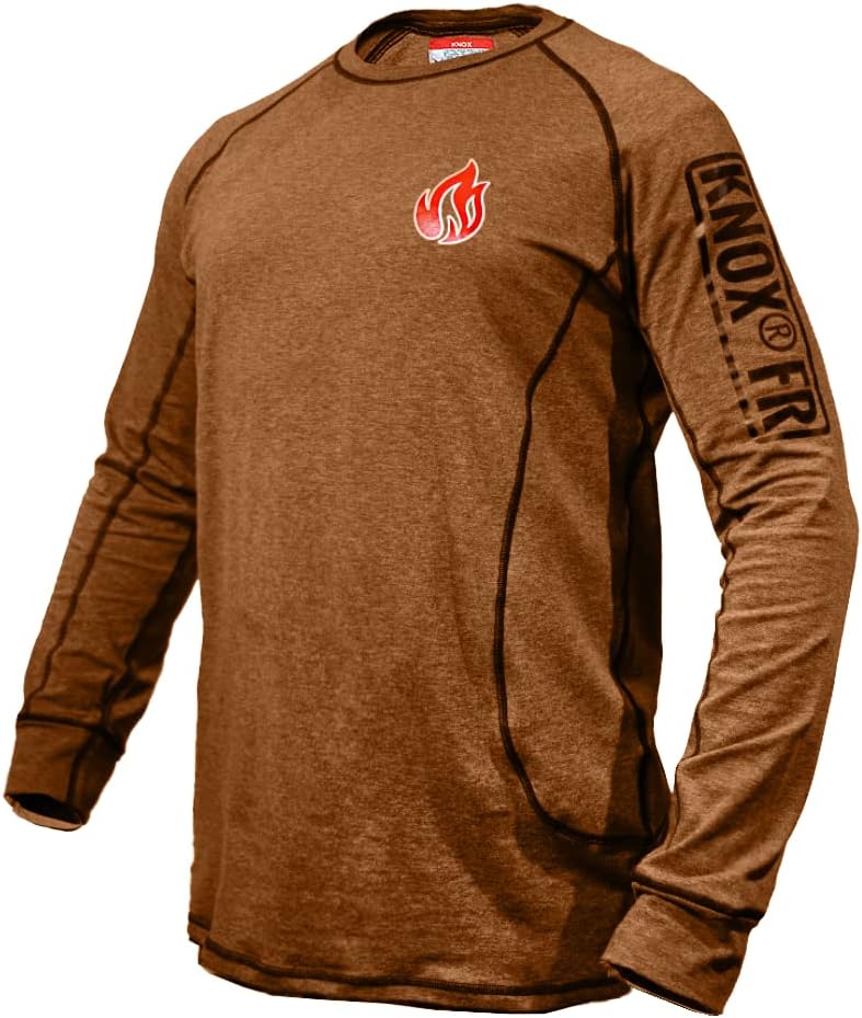 Knox FR Shirts for Men & Women | Double Stitched Long Sleeve Crew Shirt | NFPA2112 Light Weight Fire Retardant Welding Shirt