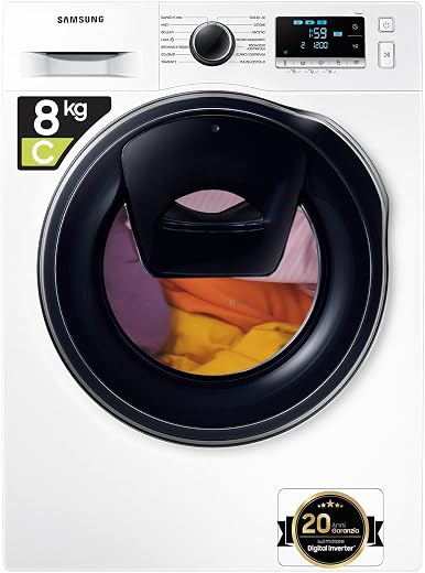 Samsung Lavatrice AddWash WW8NK62E0RW/ET, Slim 8 kg, Ecolavaggio, Vapore Igienizzante, Motore Digital...