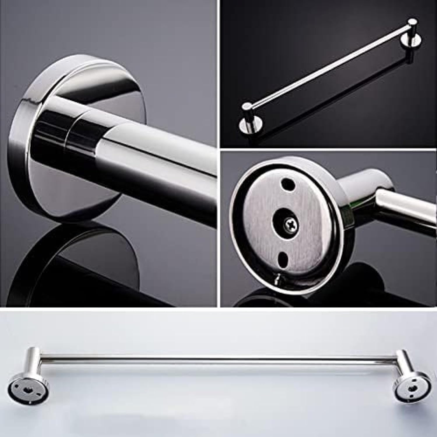 Portasciugamani Singolo, Portasciugamani Multi-Misura da 30 Cm A 120 Cm per Bagno, Portasciugamani da Cucina, Asta Portasciugamani con Finitura Lucida, 90cm