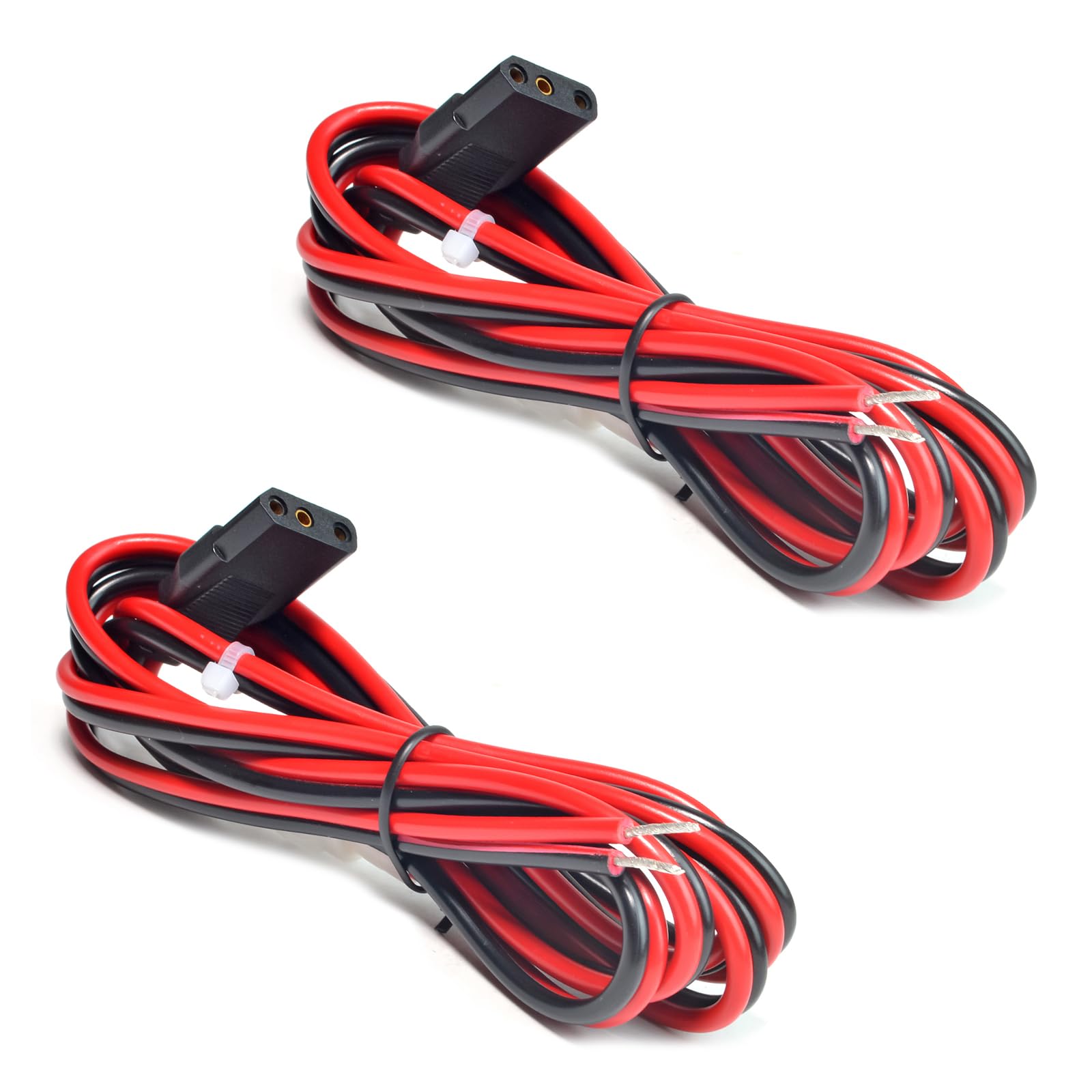 UAYESOK 2 Pack 3 Pin CB Radio Power Cord with Stripped Ends for Cobra Galaxy Midland Uniden Stryker Connex CB Ham Radios, 2-Wire 4.8 ft Fused Power