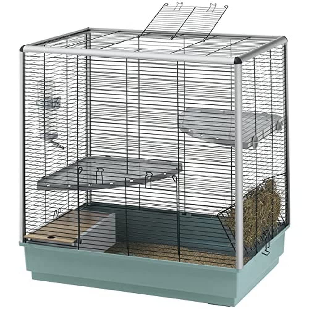 Ferplast 57037517 Domek dla gryzoni dla szynszyli Kompletne wyposażenie 80 x 50 x 80 cm, czarny
