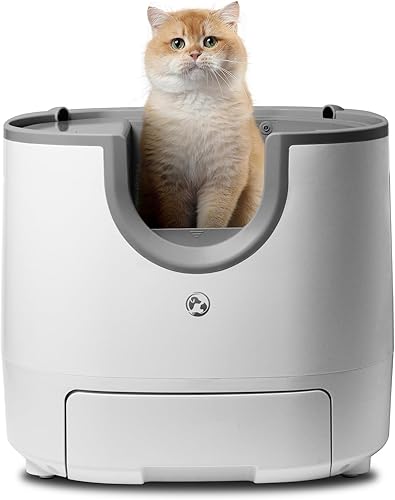 F8 Self-Cleaning Cat Litter Box — top-down angle highlighting key features