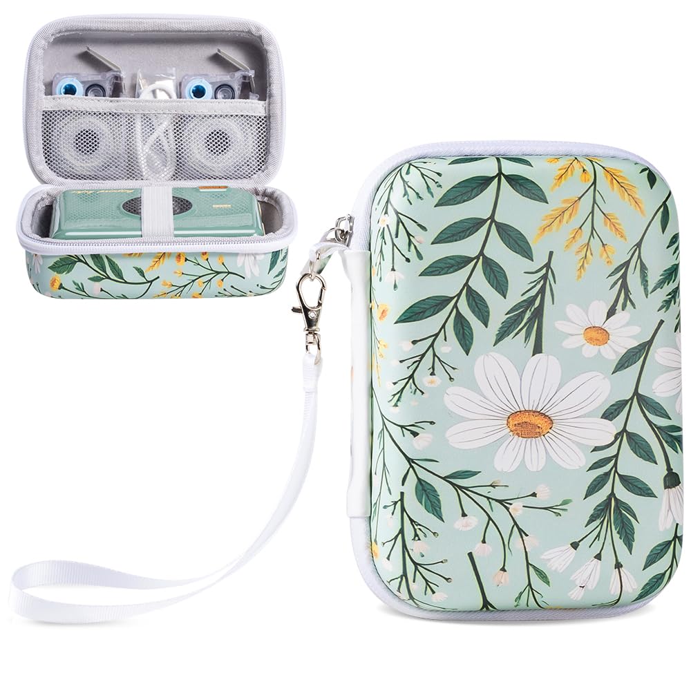Phomemo A30 Label Maker Case - Travel Storage Bag Fits for A30 Printer & 3 Tapes, Easily Stores Printer, Tape & USB Line，Box Only - Flower Design