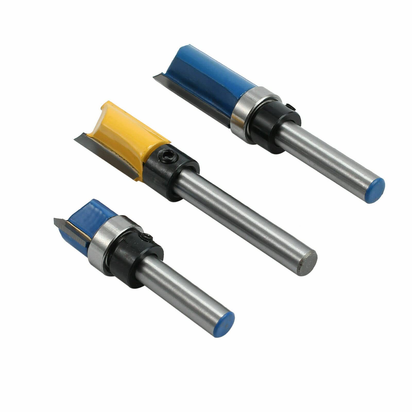 Bohaner 3Pcs 1/4 Inch Shank Flush Trim Router Bits Set Woodworking Tool Top Bearing Router Bits Woodworking Milling Cutter Tool - Image 3