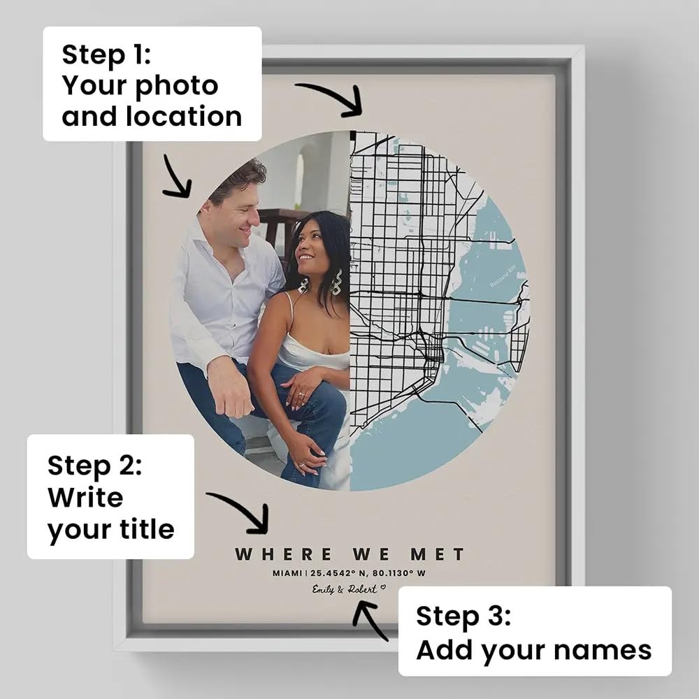 LIME & LOU - Personalized Love Coordinates Custom Acrylic/Metal/Canvas Wall Art (Portrait, Premium Metal)