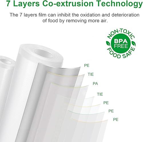 Miniatura 4 de Gokilife Bolsas selladoras al vacío, paquete de 3 bolsas de 10 pulgadas x 20 pies, bolsas de sellado al vacío de grado comercial sin BPA y