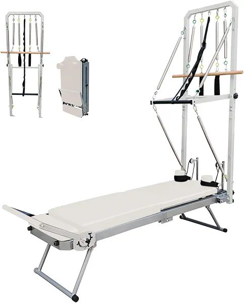 nexace Pilates Reformer,Foldable Pilates Machine with Attachable Tower