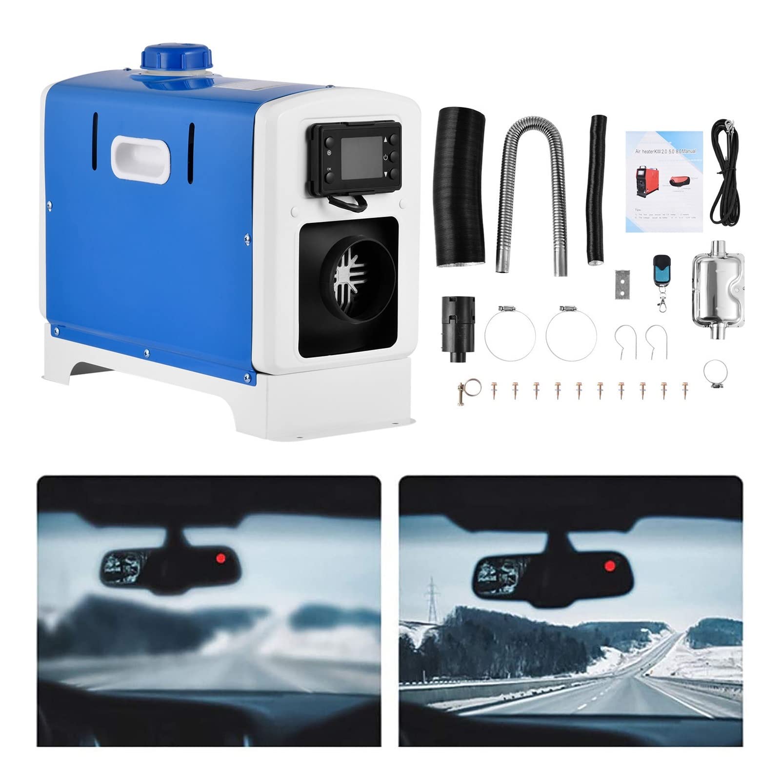 Ogrzewacz powietrza 12 V/24 V 5000 W, ogrzewanie postojowe na paliwo do samochodów ciężarowych, ogrzewanie powietrza, akcesoria do ogrzewania samochodowego, maksymalizacja efektywności paliwowej (Bi