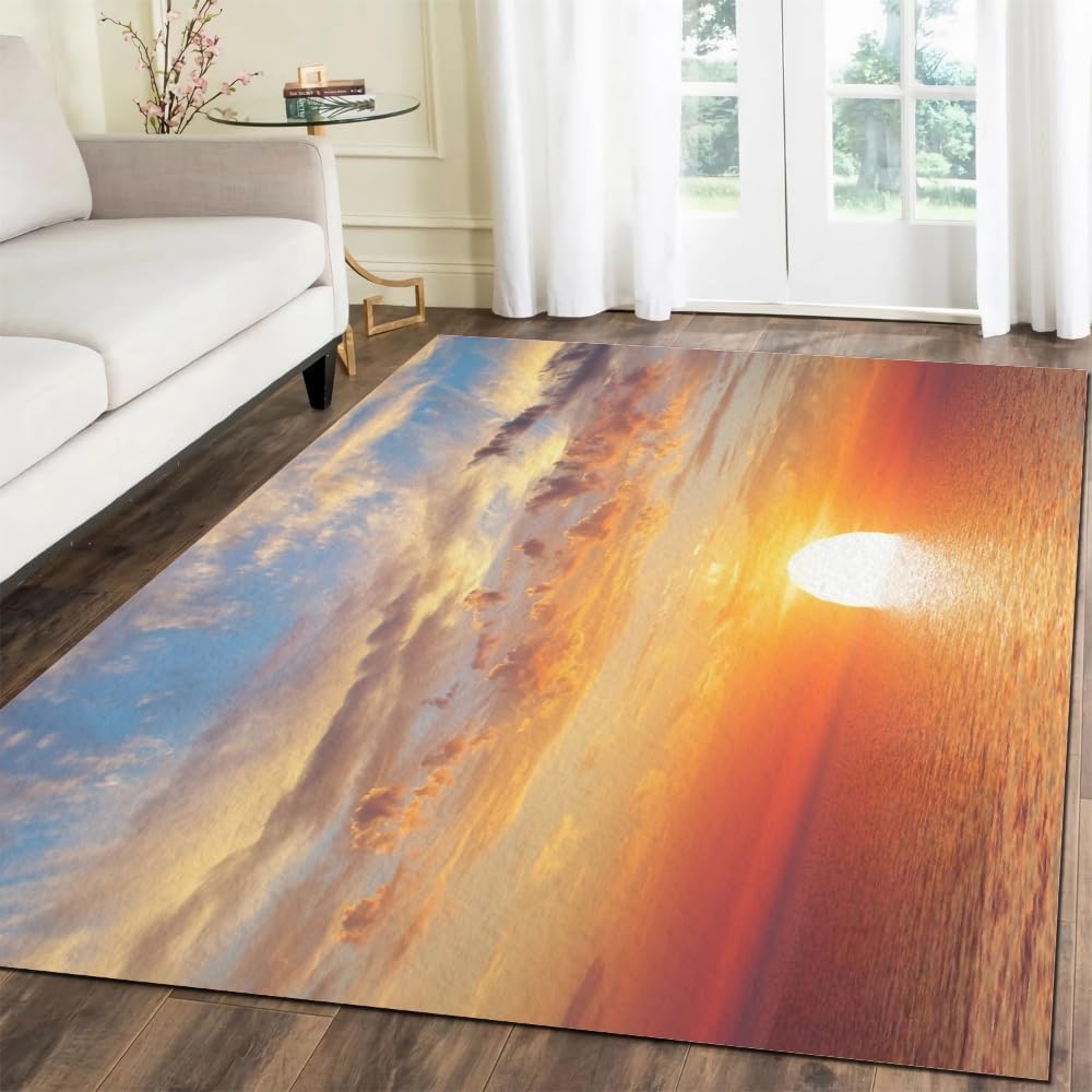 Tapis de sol moderne 160x230 paysage nature haut de gamme intérieur et extérieur