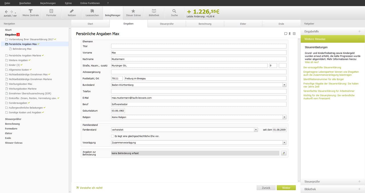 TAXMAN 2026 (für Steuerjahr 2025)| Download |Steuererklärungs-Software für Arbeitnehmer, Rentner u. Pensionäre, Familien, Studenten und im Ausland Beschäftigte | PC Aktivierungscode per Email