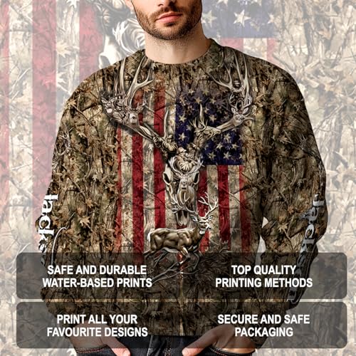 Image of PriAmi Custom Camo Hoodie for Women, 3D Pullover Hunting Sweater Gift