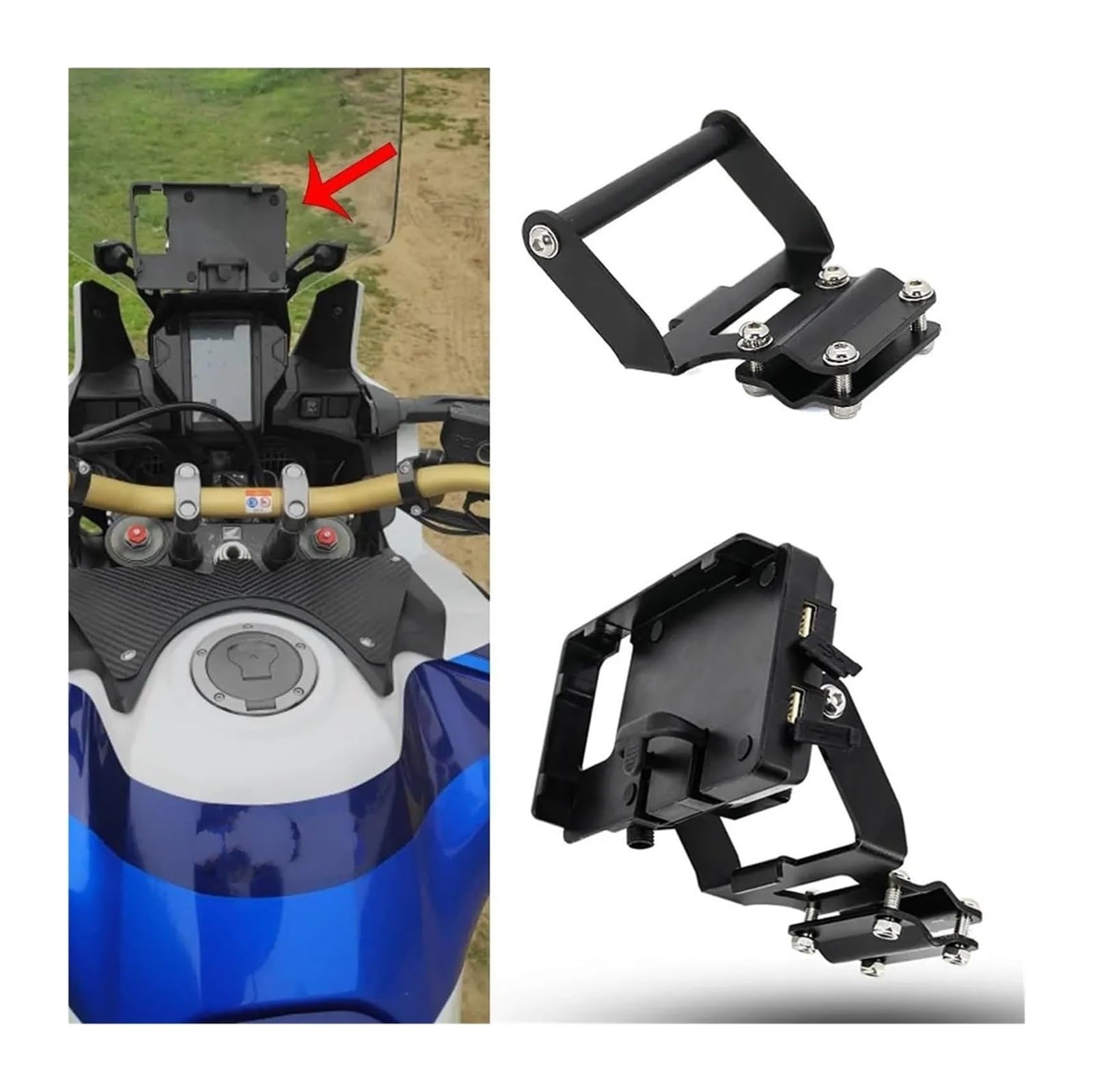 pour Moto Support Navigation GPS pour Africa pour Twin pour CRF1000L 2018 2019 Moteur Brise Support Téléphone Mobile GPS Navigation Plaque(22MM)