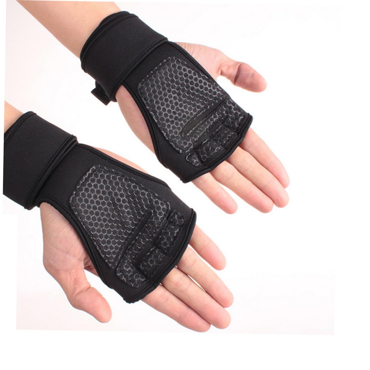 HANABASS guanti da sollevamento pesi guanti fitness Black