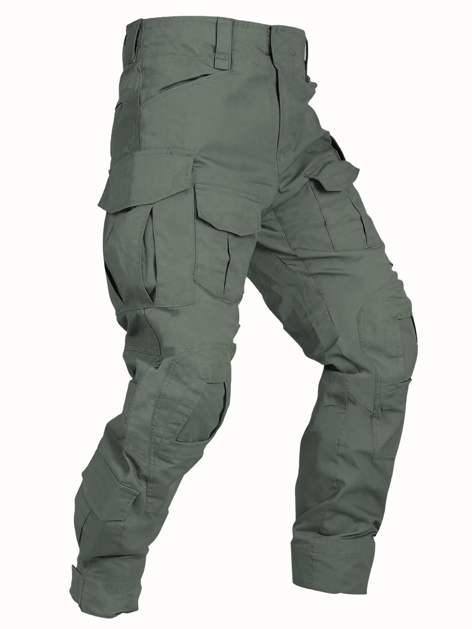 VATINNT Men's Hiking Tactical Trousers Waterproof Camouflage Combat Cargo Trousers Outdoor Military Work Pant with Multi-Pocket G3WF ArmyGreen 30