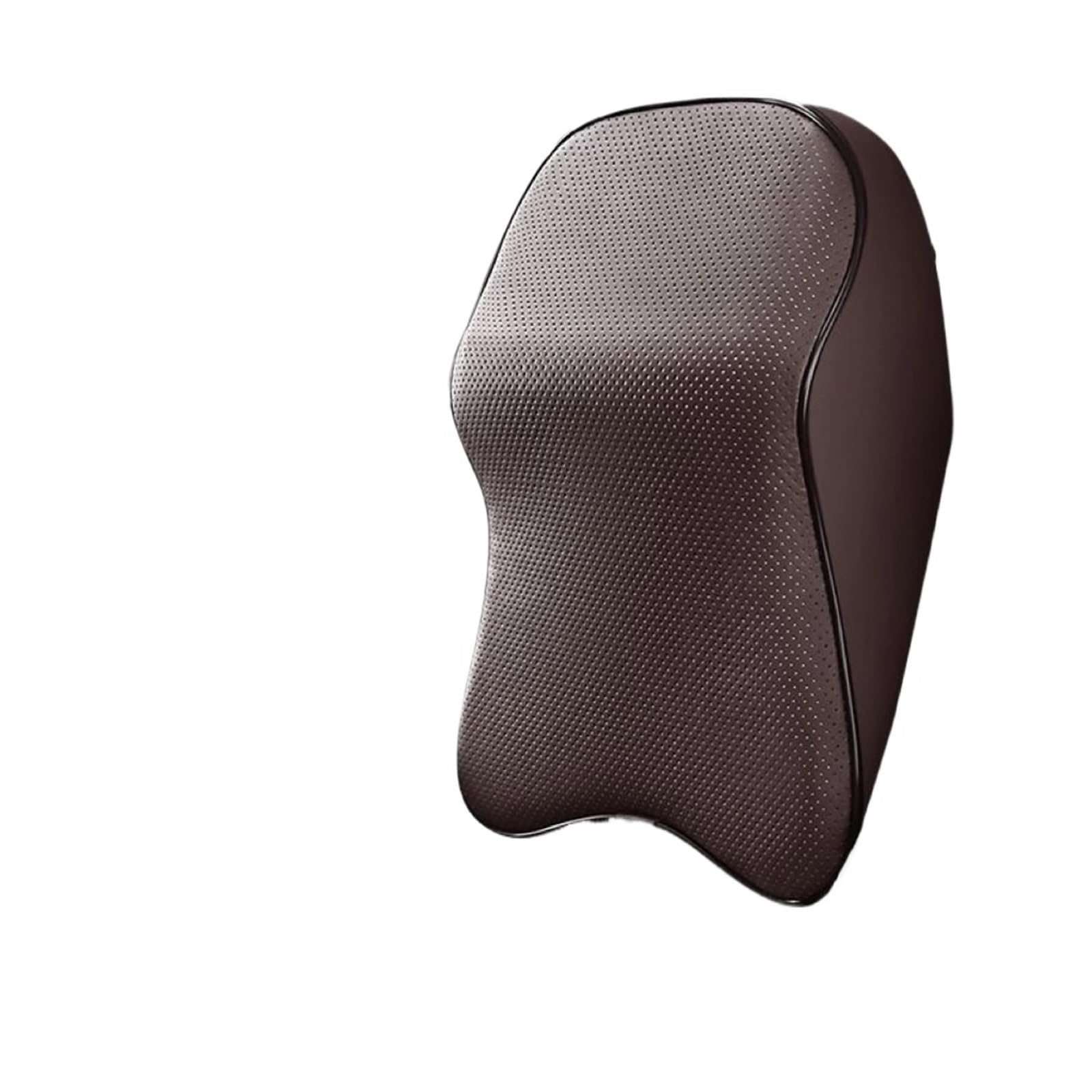 Cuscino Poggiatesta Auto Poggiatesta in memory foam in pelle, cuscino per il collo, per resto del, per alleviare dolore, supporto per da viaggio(Brown Pillow)