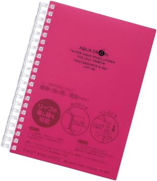 Lihit Lab N1667-3 Open Ring Notebook, Twist Notes, B6, 21 Holes, 70 Leaf, Red