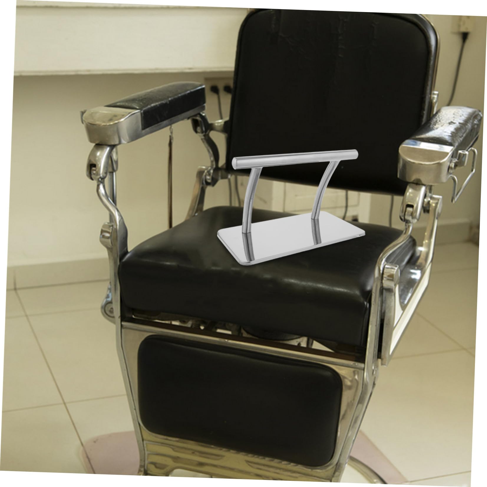 Poggiapiedi Design Ergonomico e Durata Eccezionale in Metallo Argento per Sedia da Salone Accessorio per Poltrone da in Spa Salon