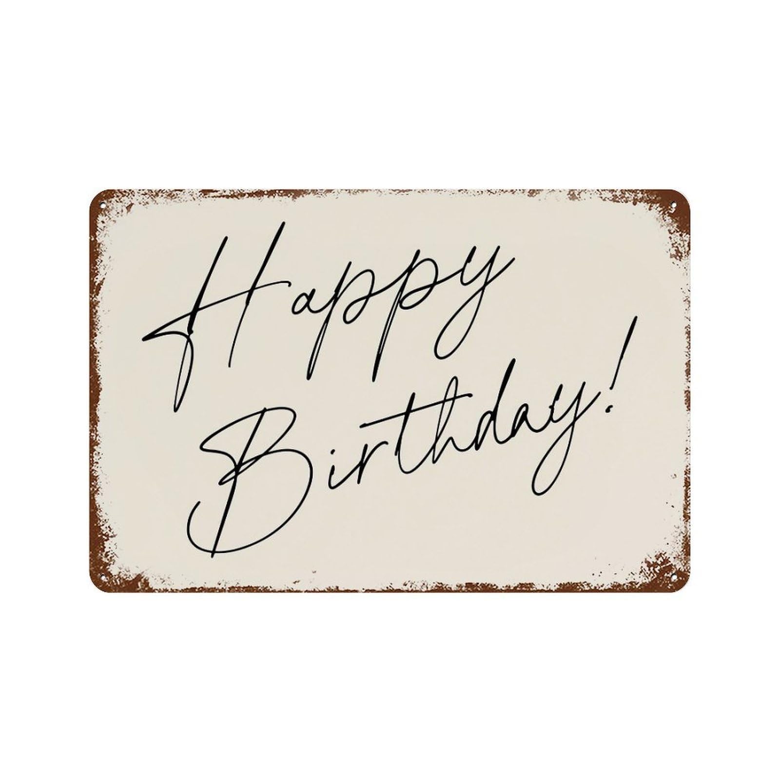 xiaoxiaoshen Happy Birthday Sign Wall Decor Art Metal Tin Poster Modern Home Decor Art Home Bar Shop Decorations Vintage Sign 20x30cm