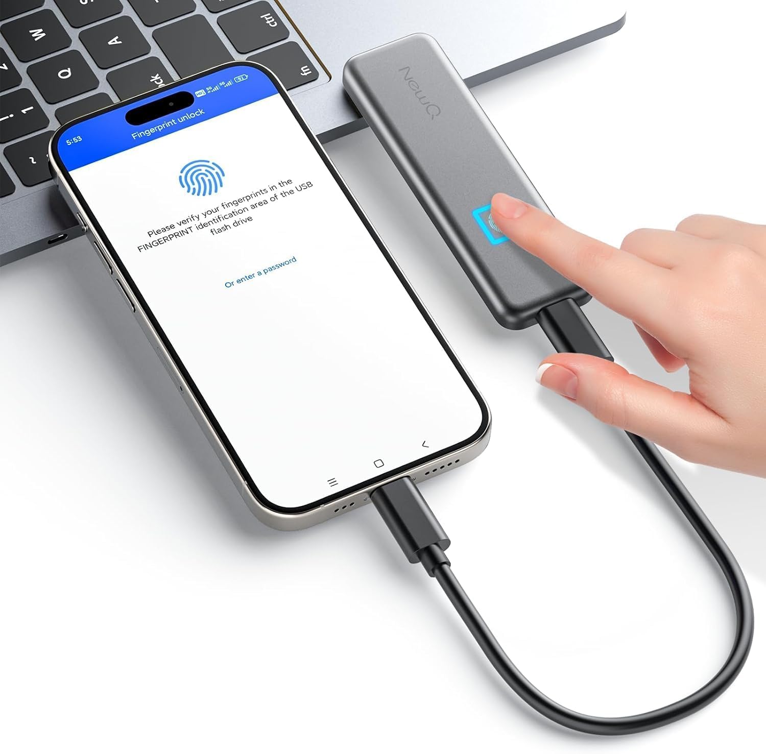 Amazon.com: NEWQ 512GB Touch Portable SSD: Encryption, Fingerprint