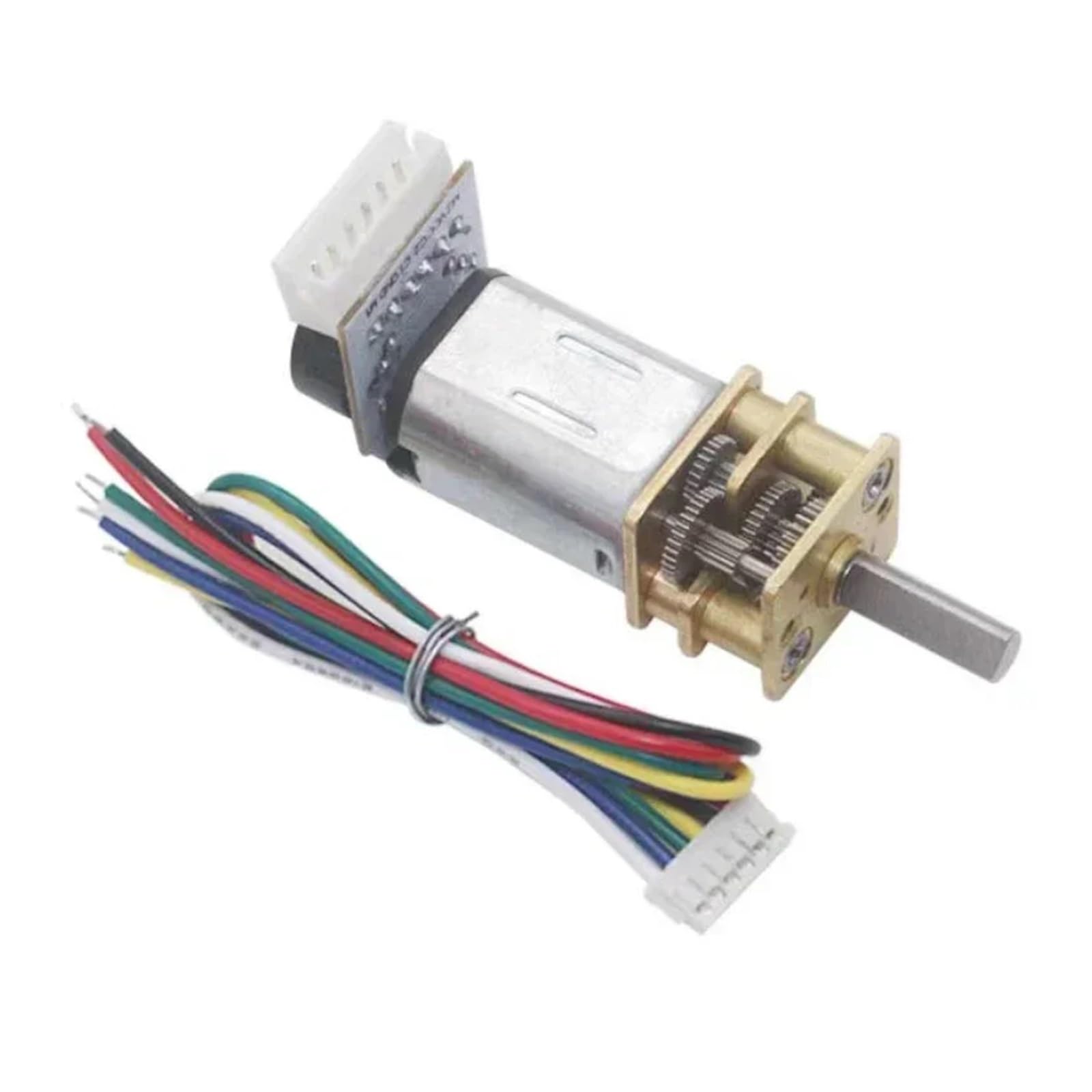 Motore con Encoder GA12 N20 Encoder DC 12V (6V 5V 3V) Motore DC con Ingranaggi in Metallo con Ruota dentata Coppia Elevata 30-4000RPM 7PPR Sensore Hall Encoder(100 RPM_6V)