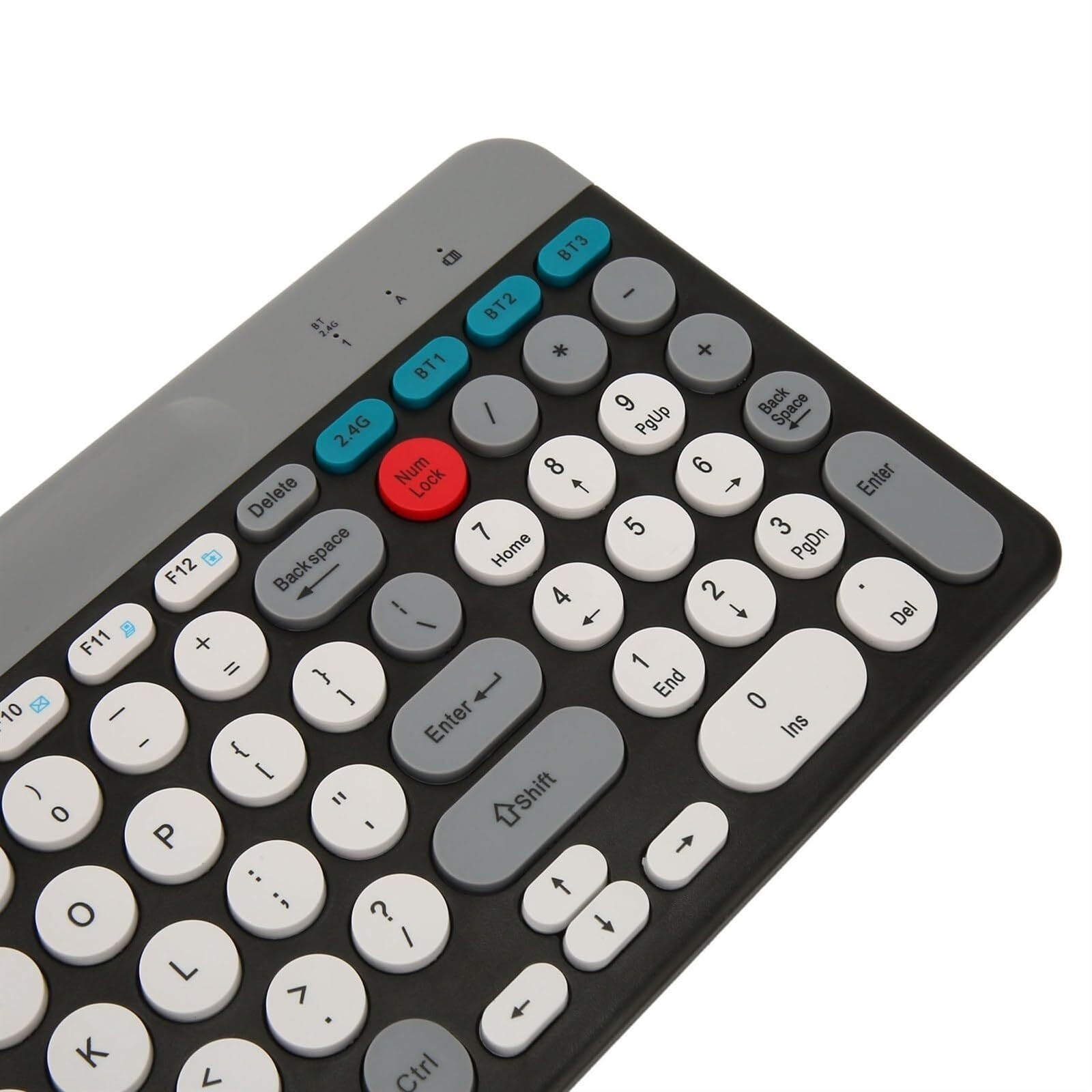 Klawiatura i Mysz do Gier, Zestaw Retro Z Klawiaturą I Myszą Bezprzewodowa Klawiatura I Mysz Bluetooth 2.4G Do Domowego Biura Wodoszczelna Klawiatura i Mysz(Black)