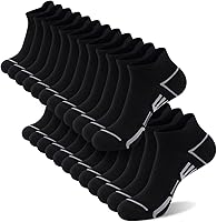 SHNN 12 Pairs Men's Ankle Socks with Arch Support & Heel Tab - Breathable Athletic Low Cut Socks, Size 6-11