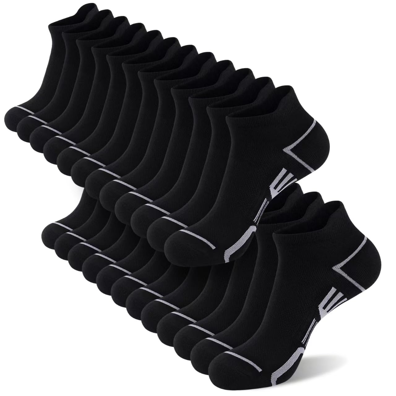 12 Pairs Mens Ankle Socks Athletic Casual Low Cut Short Socks for Men With Tab Shoes Size 6-11