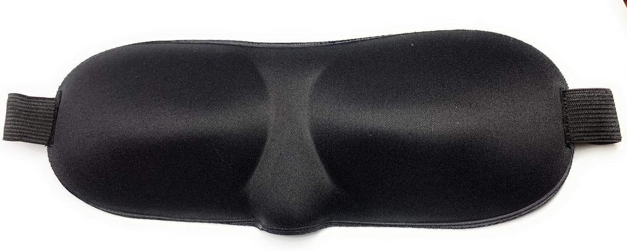 MSCCompact 3D Sleeping Eye Mask Deep Contoured - Ideal Gift for Man or Woman, Deep Contoured Shape, Comfortable Lightweight for Travel, Afternoon Nap, Shift Work or Plane Journey – Black1Small