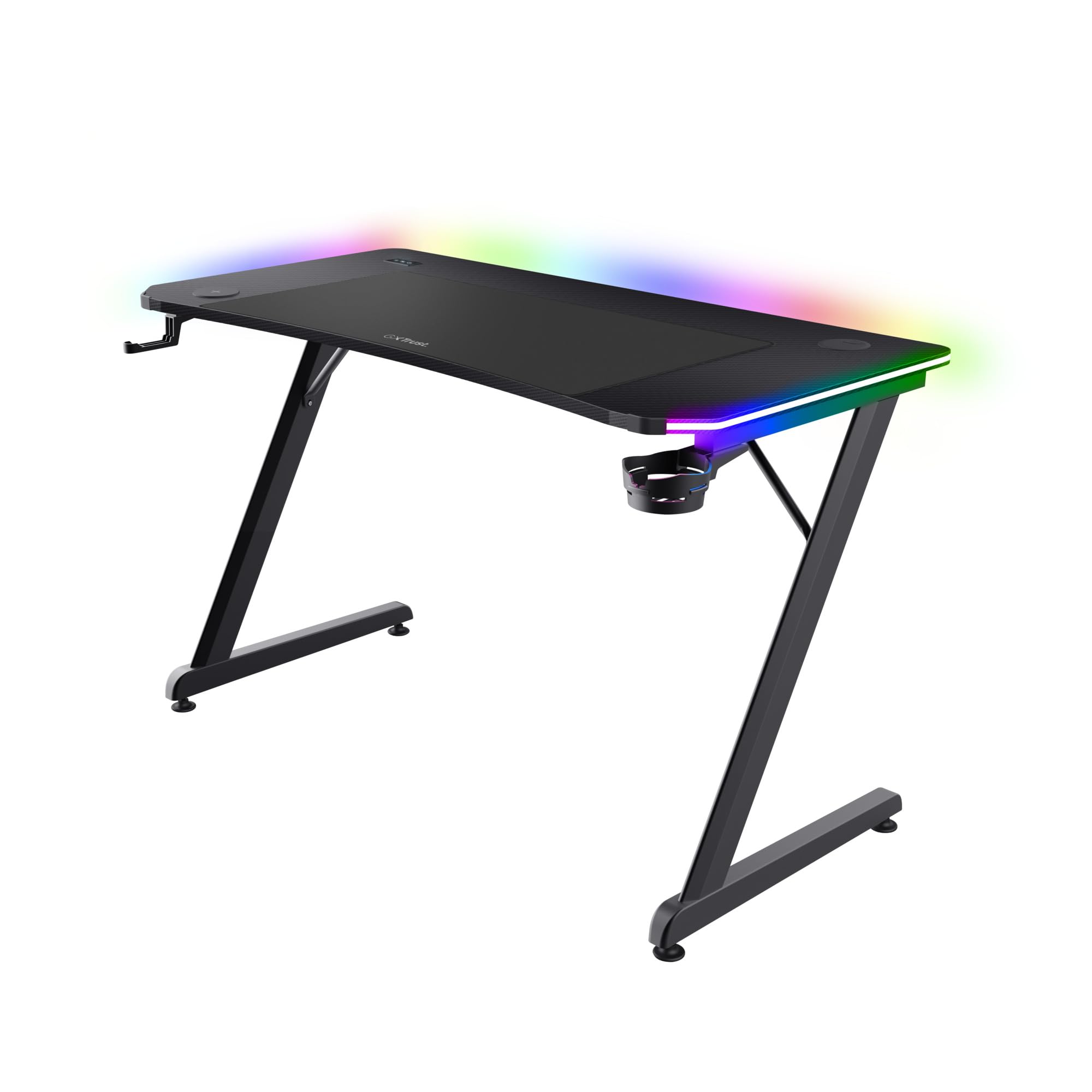 GXTrust Luminus Pro Bureau Gaming 120x60 cm avec LED RGB, Noir