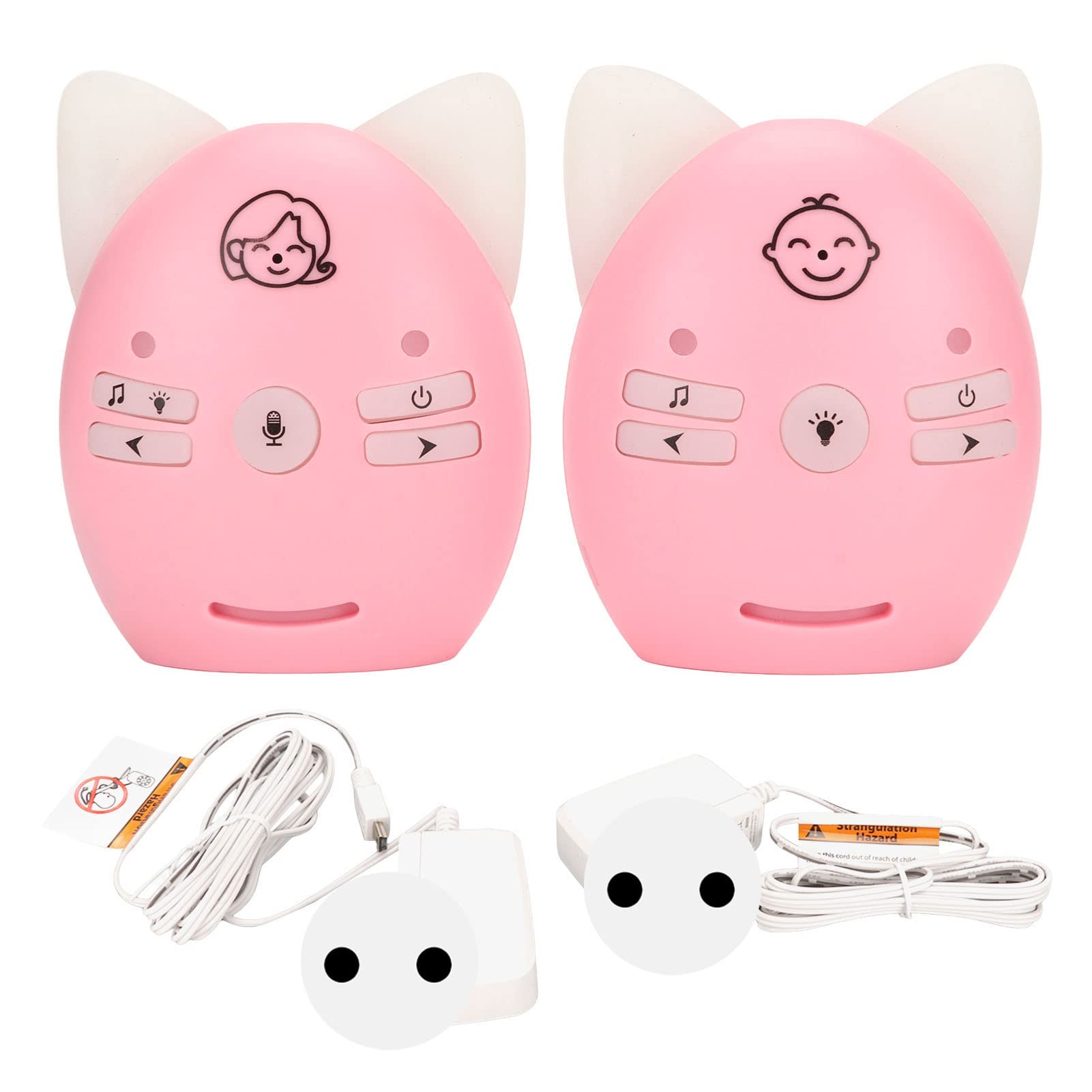 Baby Wireless Two Way Voice, Easy Carry 10dBm Audio Baby Monitor Suono Chiaro per la Casa (Rosa)