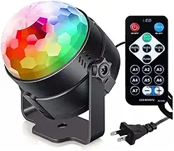Mini Globo Bola Maluca Led Magica Cristal RGB - Luz colorida Giratória para Festas, Eventos e Decoração de Ambientes Internos
