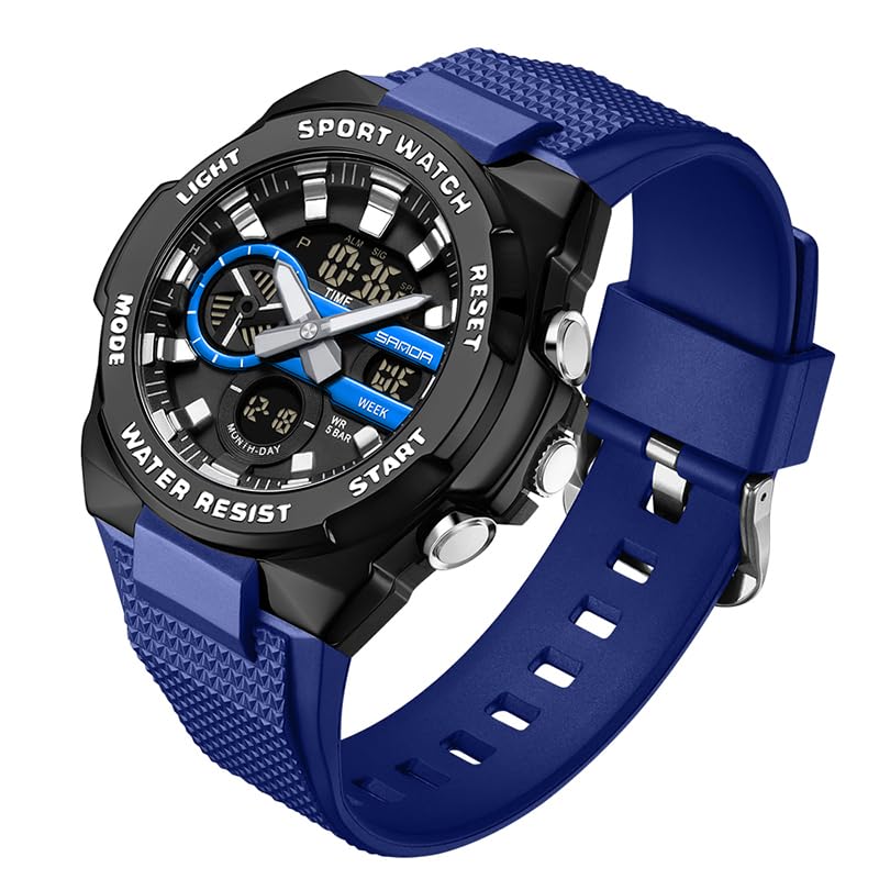FANMIS Men's Digital Sport Watch Military LED Alarm Waterproof Quartz Watch