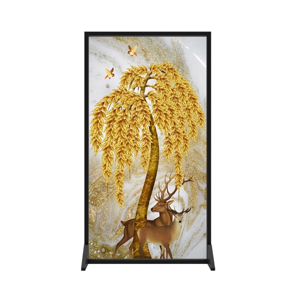 Privacy Screen Floor-standing Screen Partition Decoration Living Room Office Entrance Retro Chinese Exhibition Hall Metal Seat Room Divider