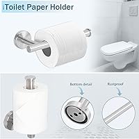 Vista 4 de Cilee Juego de 10 piezas de accesorios de baño de níquel cepillado, 24 pulgadas, toallero de níquel cepillado, soporte para papel higiénico, gancho