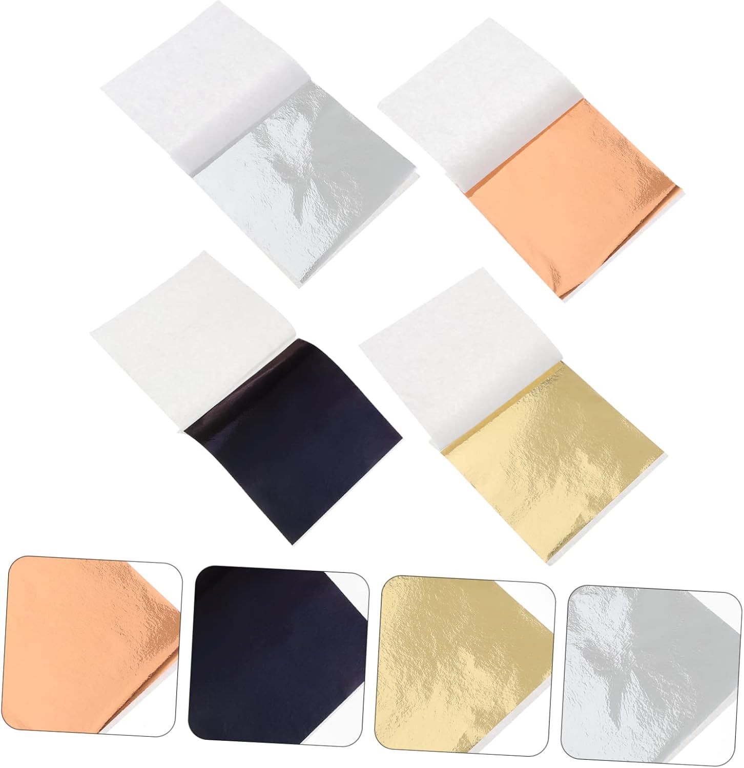 VILLCASE 400 Sheets Imitation Gold Foil Paper for DIY Arts Crafts Multi Color Crafting for Nail Art Jewelry Making and Home Decor