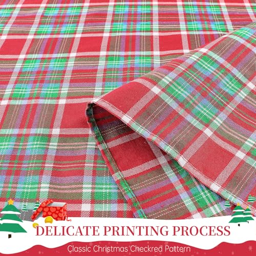 Christmas Rectangle Tablecloth 57x120 Inch Red Blue Green Buffalo Plaid Tablecloth for Outdoor Xmas Party Decoration – Image 4