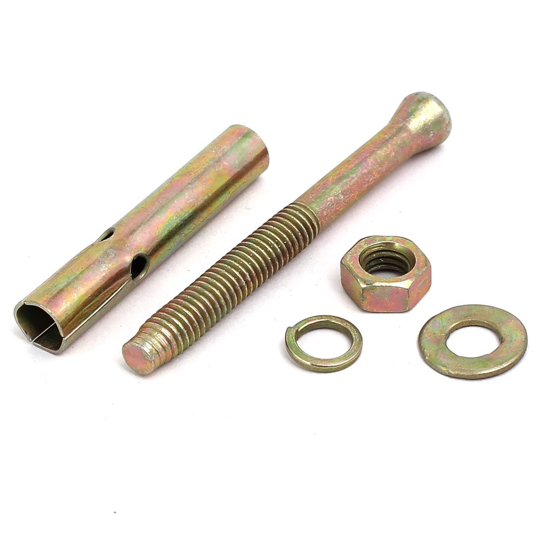 Aexit M6x60mm Zinc Fastener Plated Sleeve Anchor Expansion Bolt Bronze Tone 4pcs Model:57as268qo381